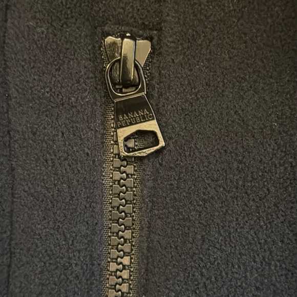 Banana Republic Arctic Fleece Full Zip Hoodie Jacket Black Pockets Thick Warm XL - Picture 10 of 15